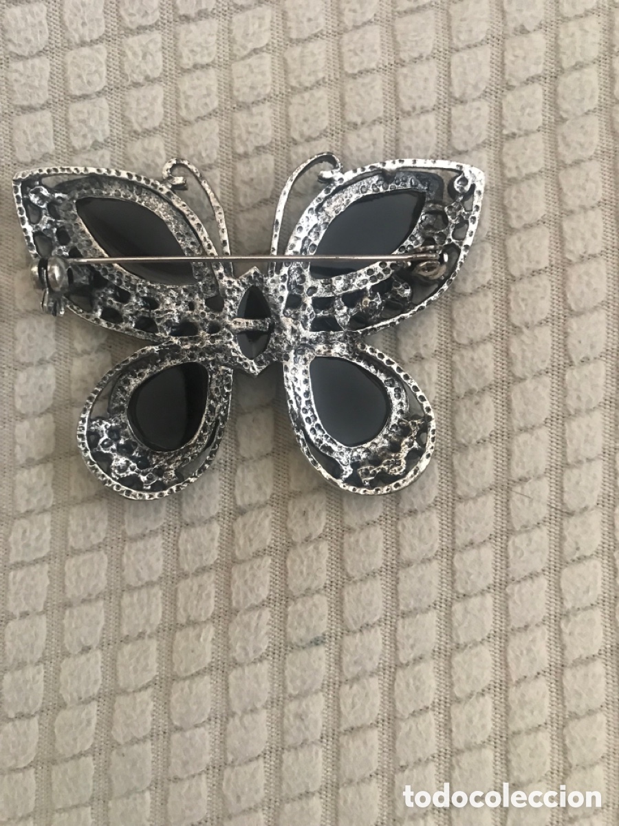 Antig&uuml;edades: Broche piedras en forma de mariposa - Foto 2