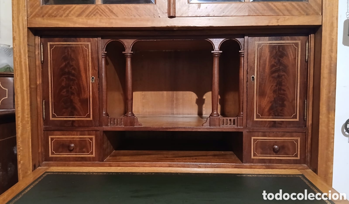 Antig&uuml;edades: Antiguo secreter con cristales - Foto 8