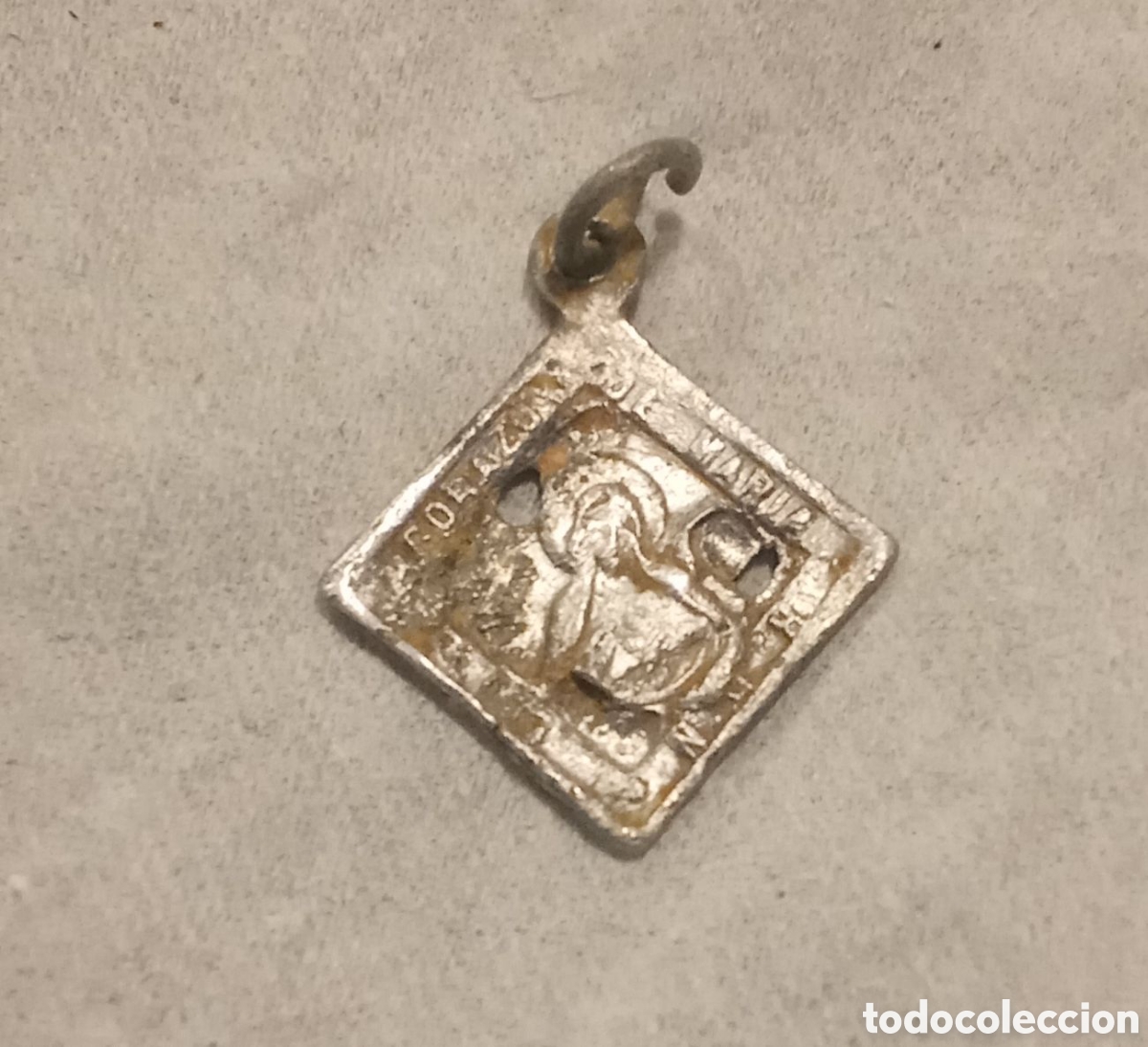 Antig&uuml;edades: MEDALLA DE CALAMINA RECTANGULAR PEQUE&Ntilde;A - Foto 2
