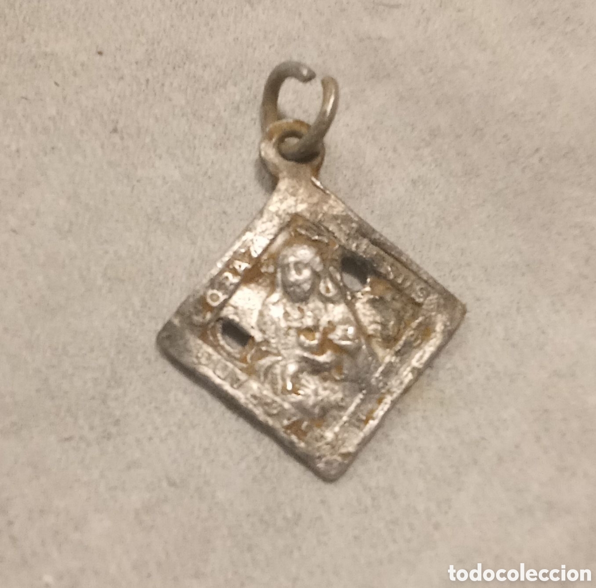 Antig&uuml;edades: MEDALLA DE CALAMINA RECTANGULAR PEQUE&Ntilde;A - Foto 1