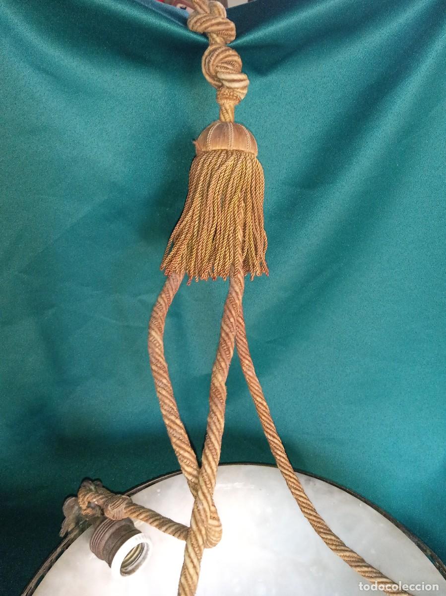 Antig&uuml;edades: Antigua L&Aacute;MPARA de ALABASTRO y BRONCE. - Foto 10