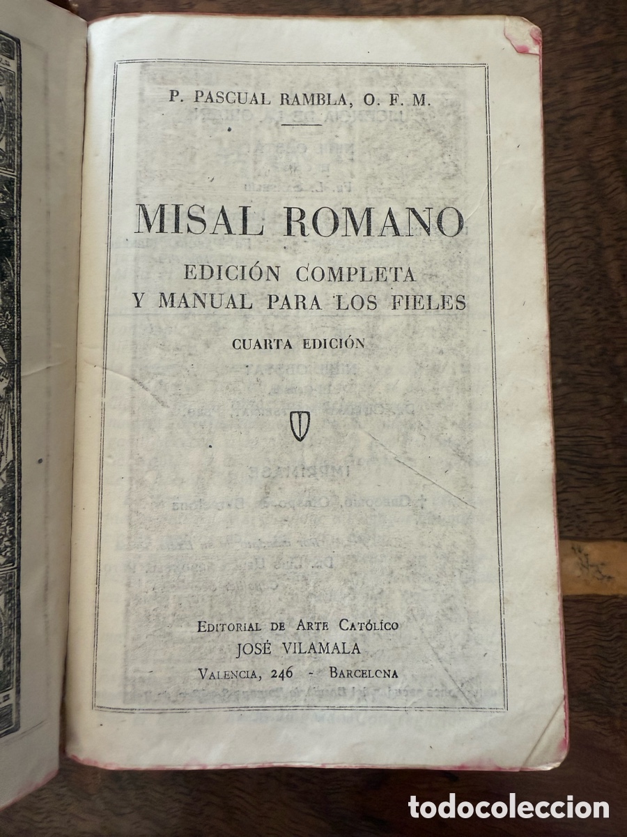 Antig&uuml;edades: Misal romano de 1942. 4a edici&oacute;n. - Foto 5