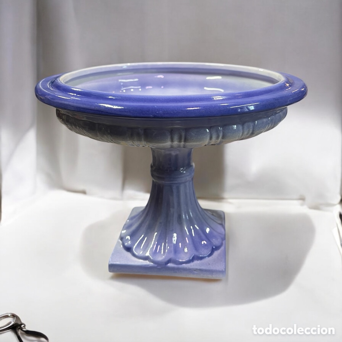 Antig&uuml;edades: Frutero cer&aacute;mica azul - Foto 1