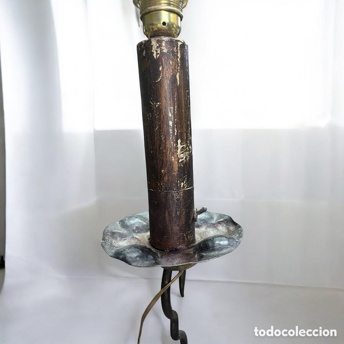 Antig&uuml;edades: L&aacute;mpara de suelo de forja a&ntilde;os 60 - Foto 2