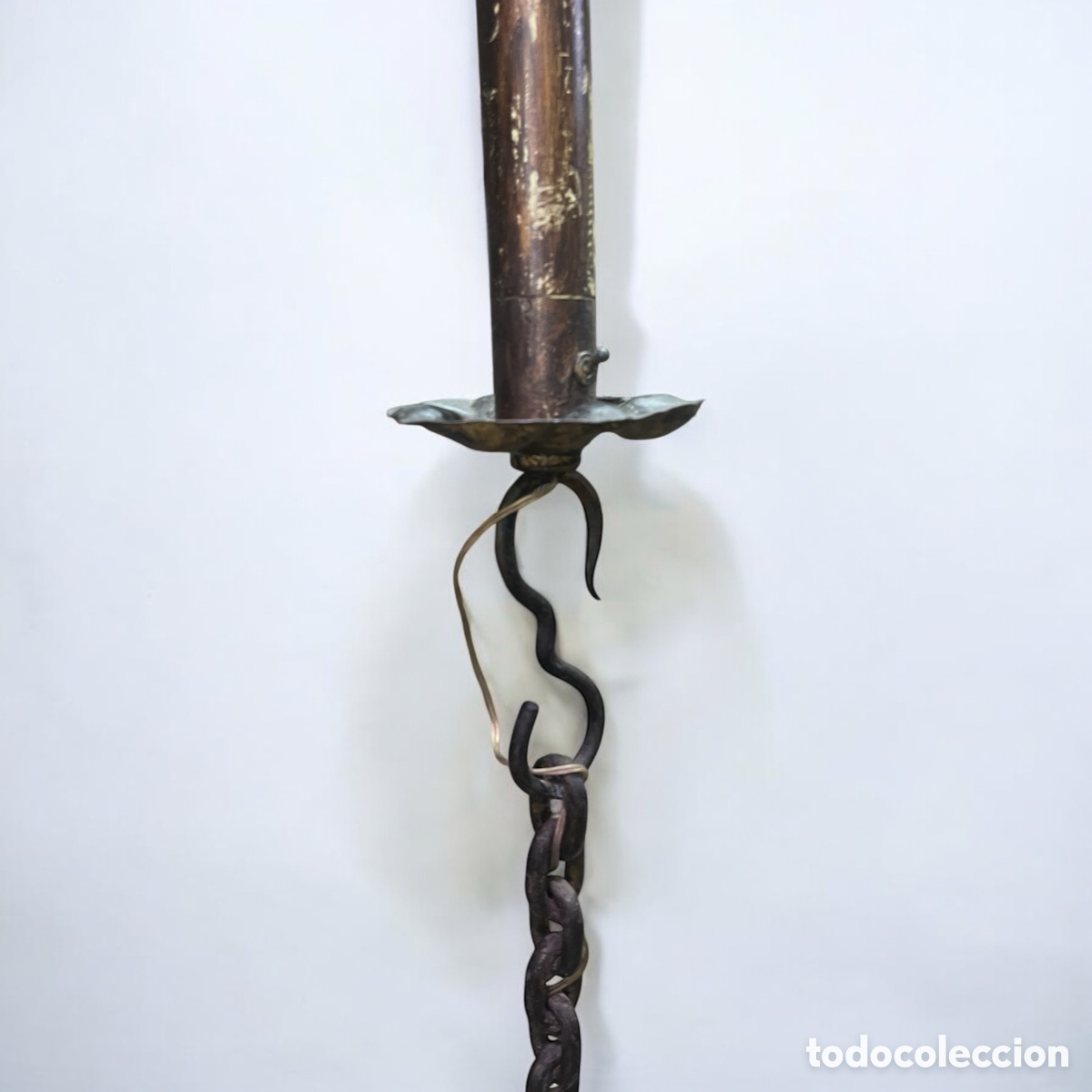 Antig&uuml;edades: L&aacute;mpara de suelo de forja a&ntilde;os 60 - Foto 3