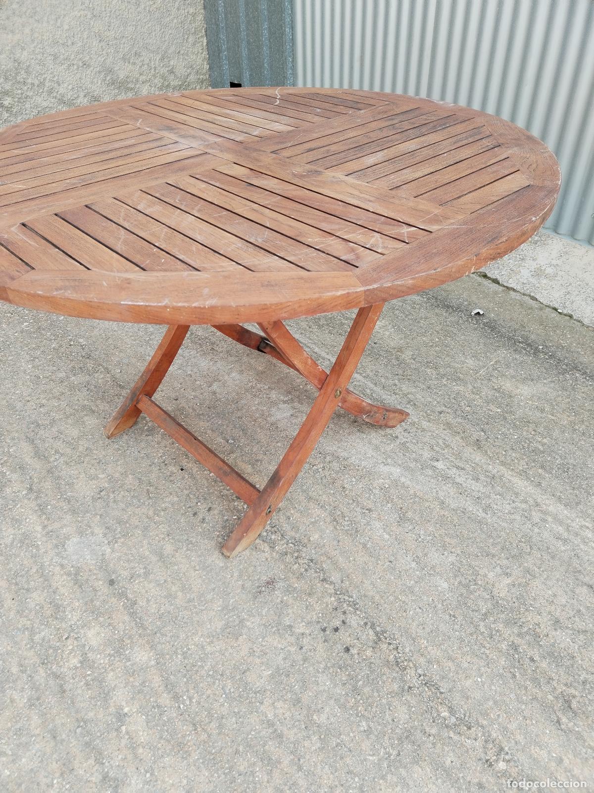 Antig&uuml;edades: mesa plegable en madera de teka - Foto 4