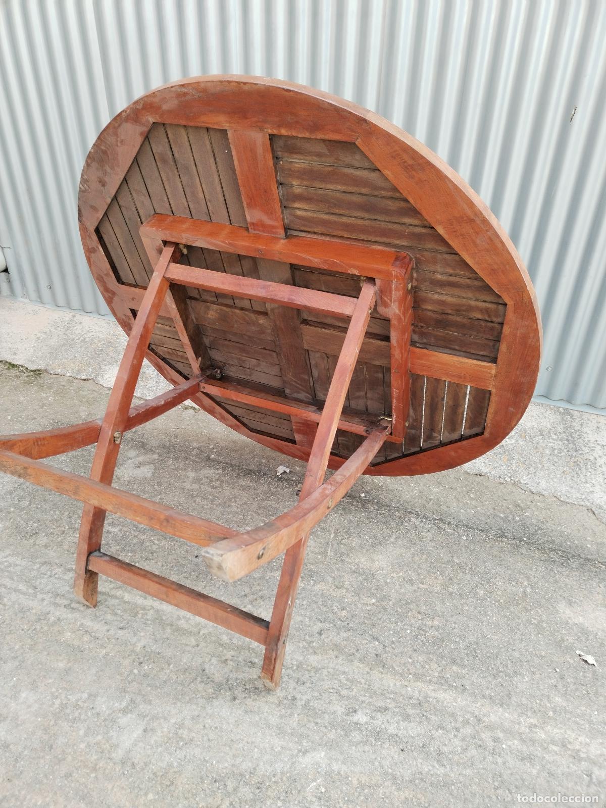 Antig&uuml;edades: mesa plegable en madera de teka - Foto 6