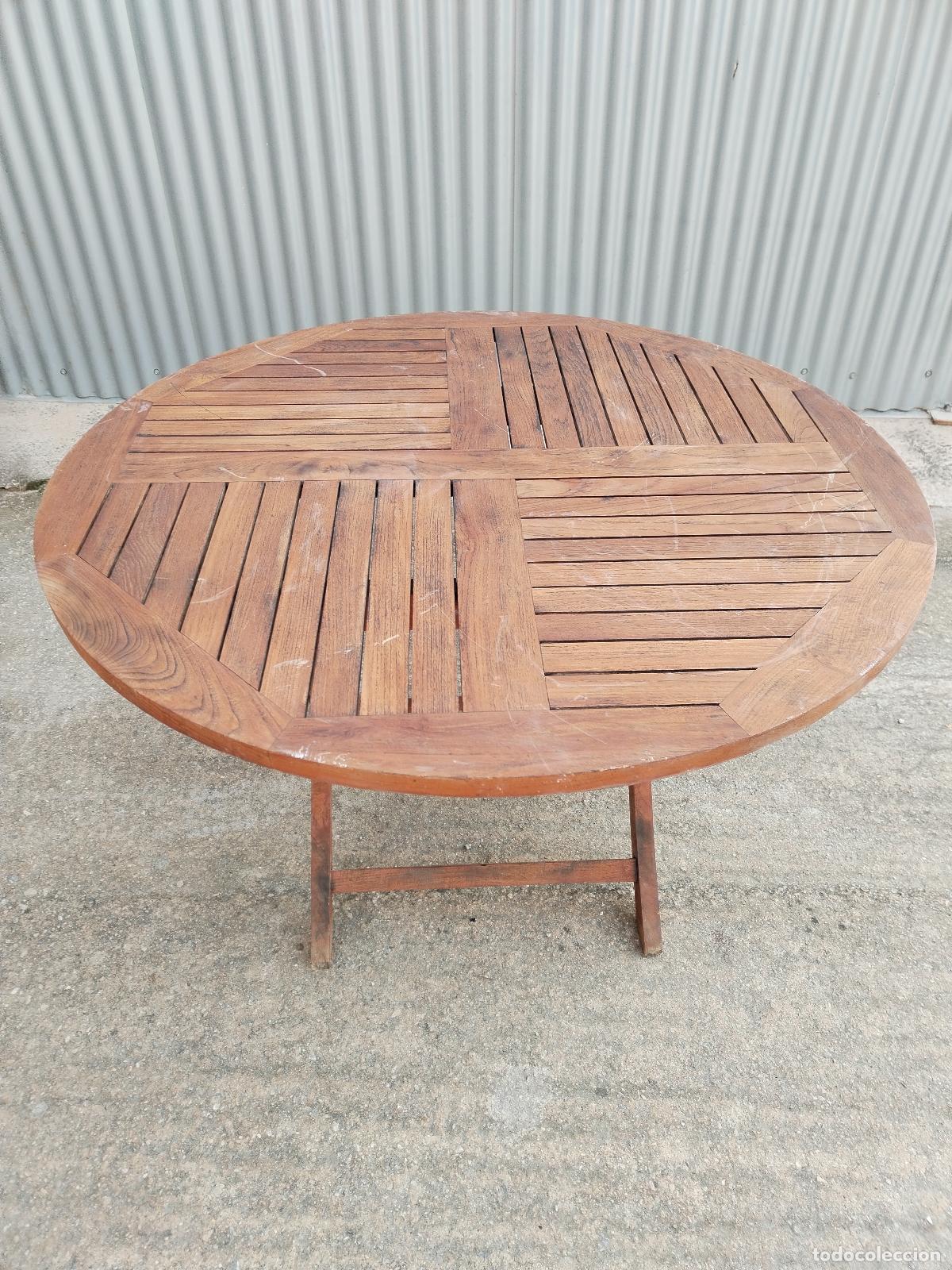 Antig&uuml;edades: mesa plegable en madera de teka - Foto 7