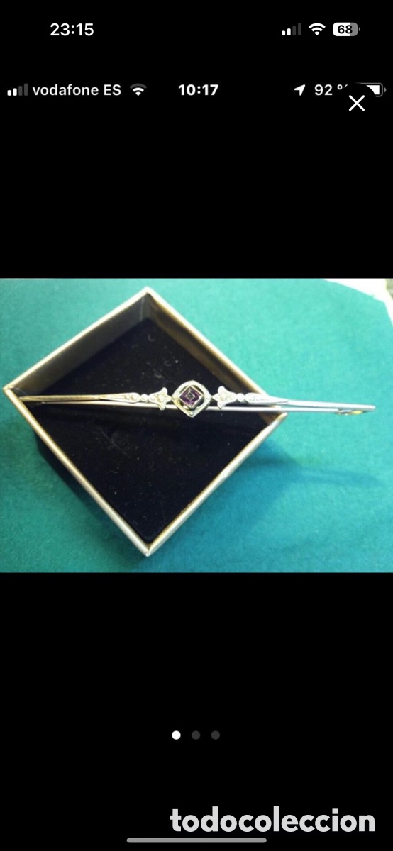Antig&uuml;edades: Antiguo broche plata pa&ntilde;uelo - Foto 1