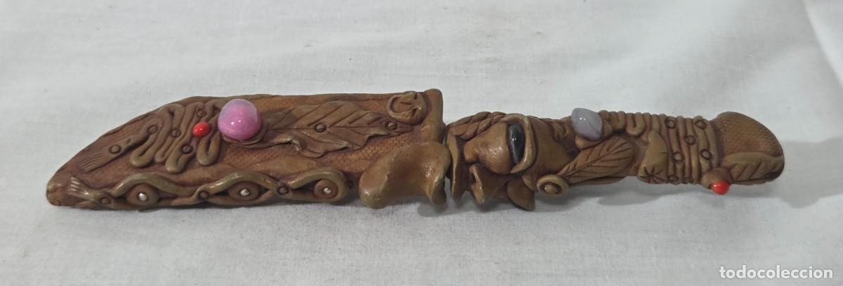 Antig&uuml;edades: Cuchillo japones en resina y agata - Foto 6