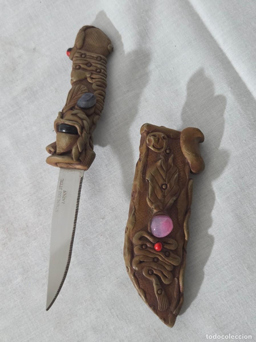 Antig&uuml;edades: Cuchillo japones en resina y agata - Foto 9