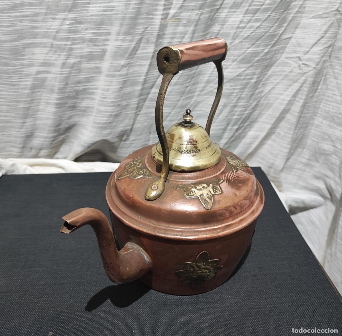Antig&uuml;edades: ANTIGUA TETERA DE COBRE Y LATON - Foto 2