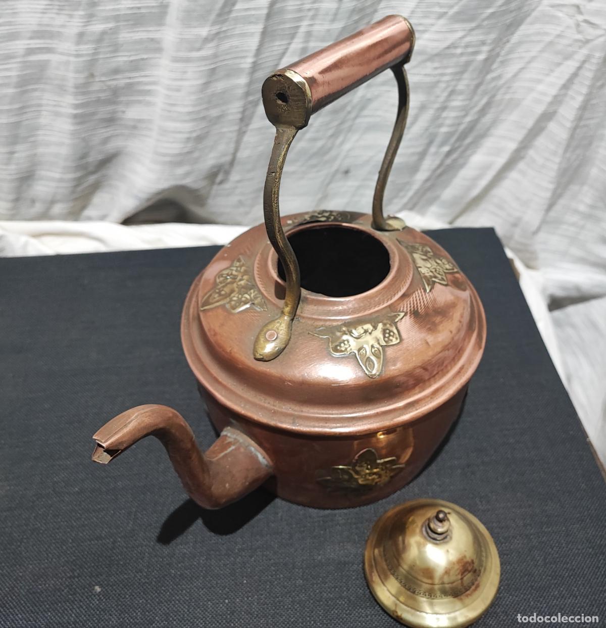 Antig&uuml;edades: ANTIGUA TETERA DE COBRE Y LATON - Foto 3