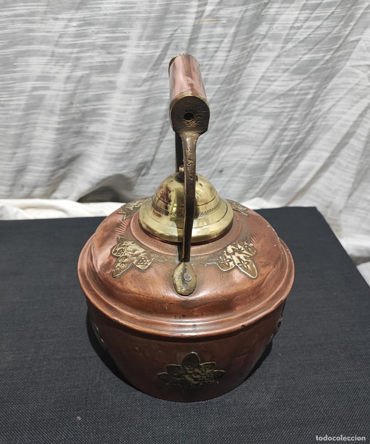 Antig&uuml;edades: ANTIGUA TETERA DE COBRE Y LATON - Foto 6