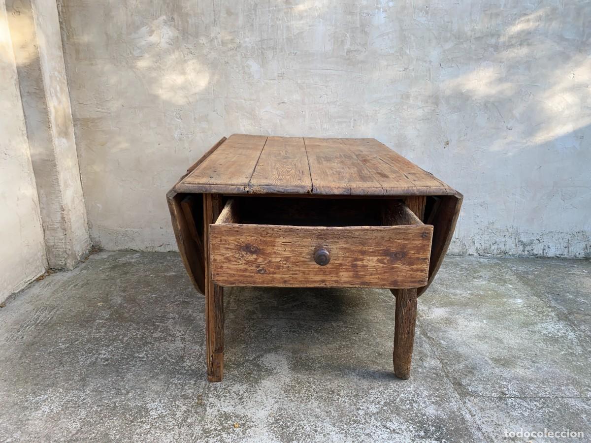 Antig&uuml;edades: Antigua Mesa Tocinera Alas - Foto 3