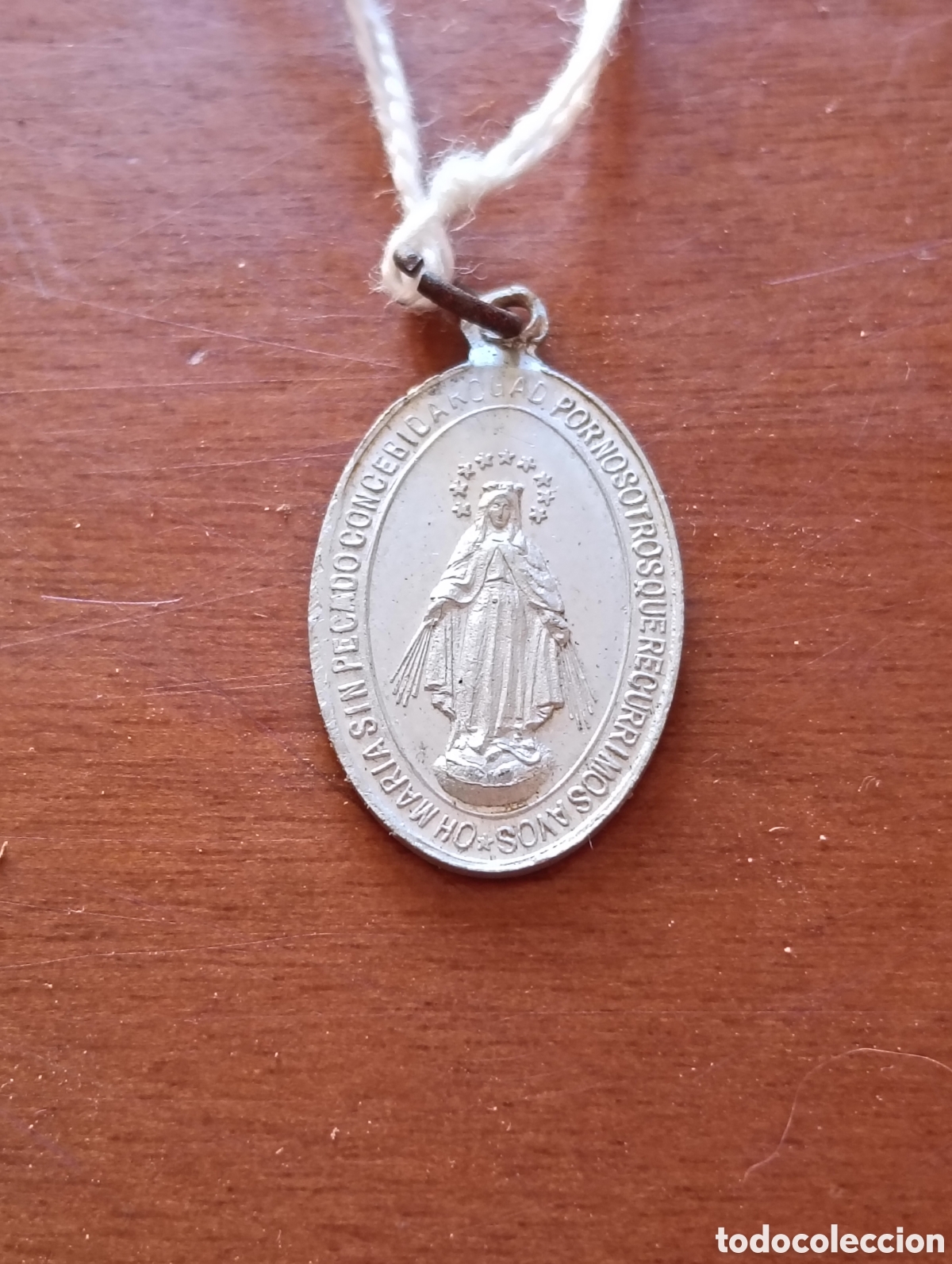 Antig&uuml;edades: Medalla de la Virgen de la Concepci&oacute;n en aluminio - Foto 1