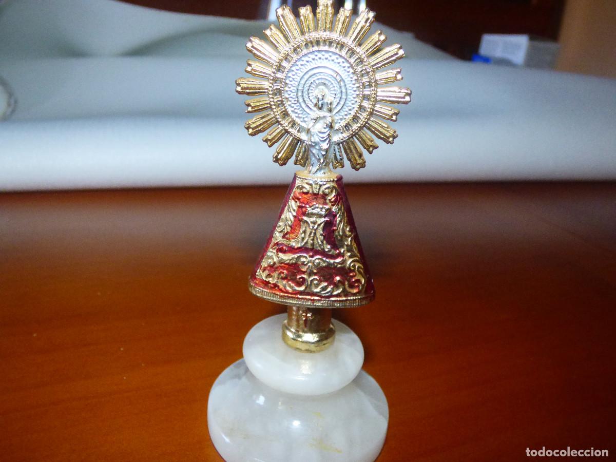 Antig&uuml;edades: Virgen del Pilar,con base de alabastro. - Foto 1