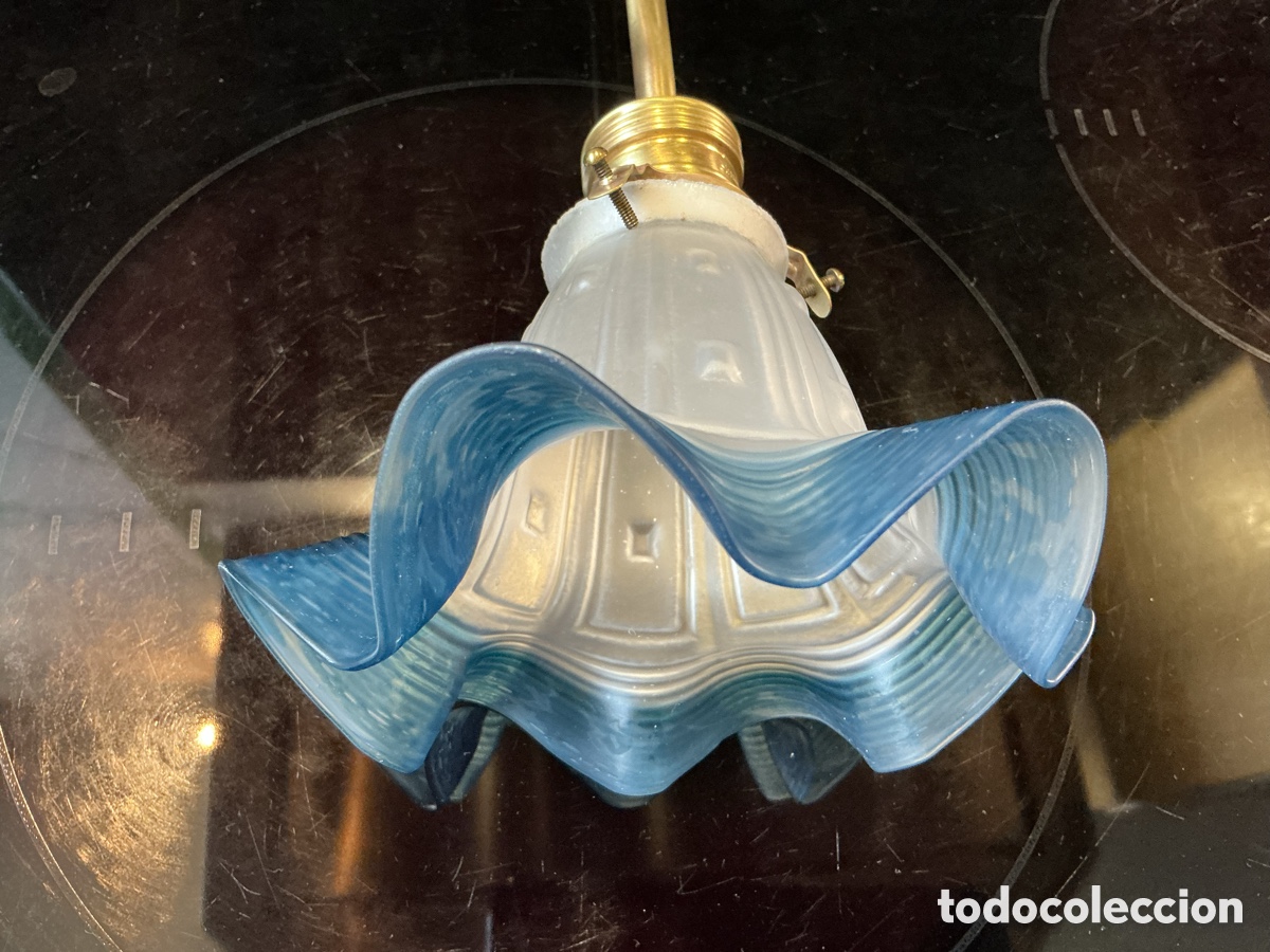 Antig&uuml;edades: Lampara de techo azul - Foto 1