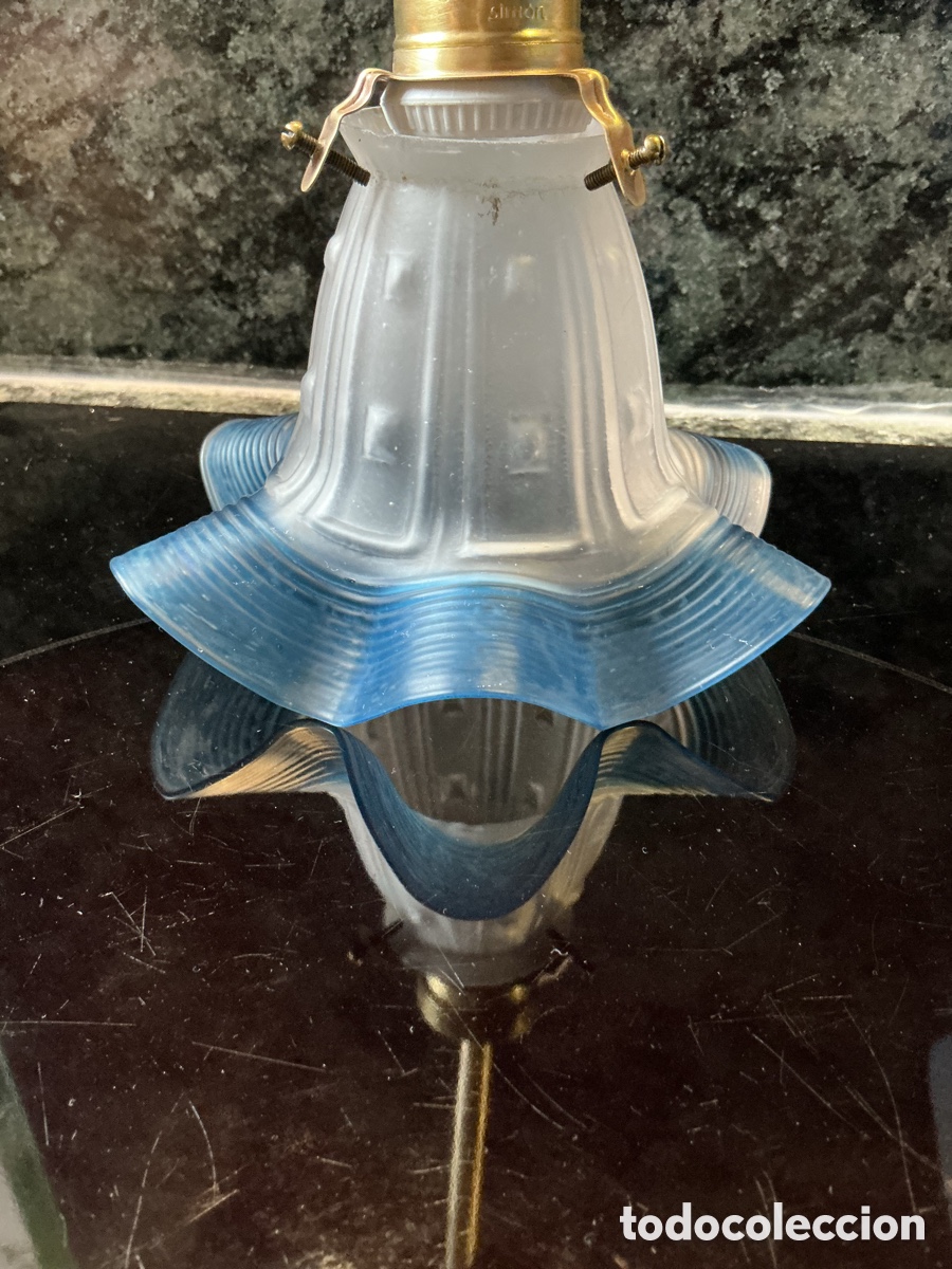Antig&uuml;edades: Lampara de techo azul - Foto 2