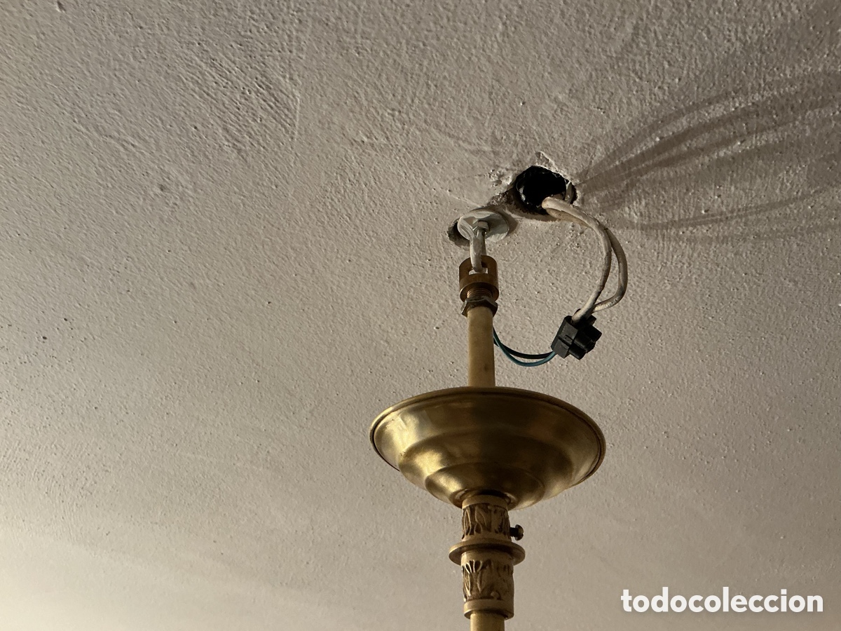 Antig&uuml;edades: Lampara de techo azul - Foto 3