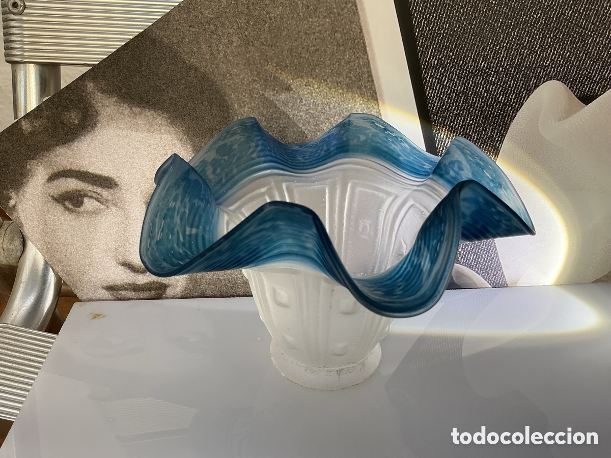 Antig&uuml;edades: Lampara de techo azul - Foto 5