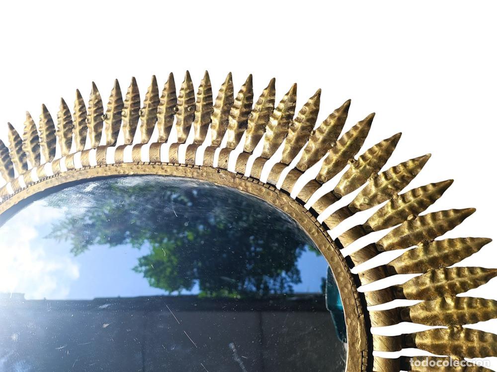 Antig&uuml;edades: Espejo sol forja dorada pan de oro - Foto 5
