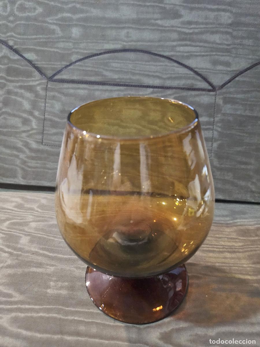 Antig&uuml;edades: copon de cristal marron - Foto 1