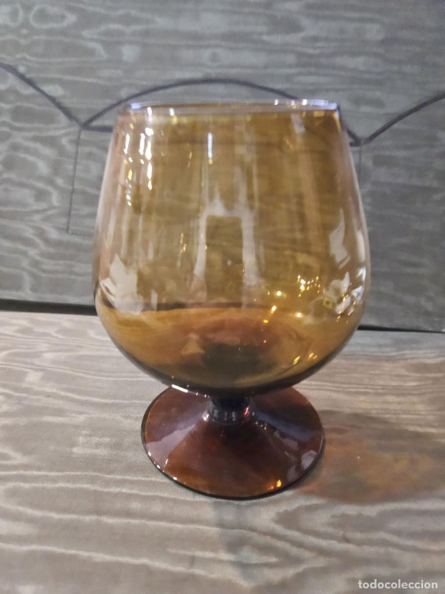 Antig&uuml;edades: copon de cristal marron - Foto 2