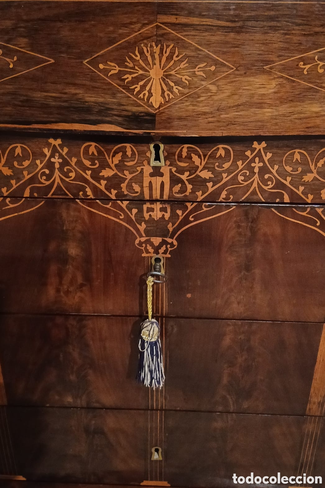 Antig&uuml;edades: Antigua c&oacute;moda escritorio isabelina - Foto 2