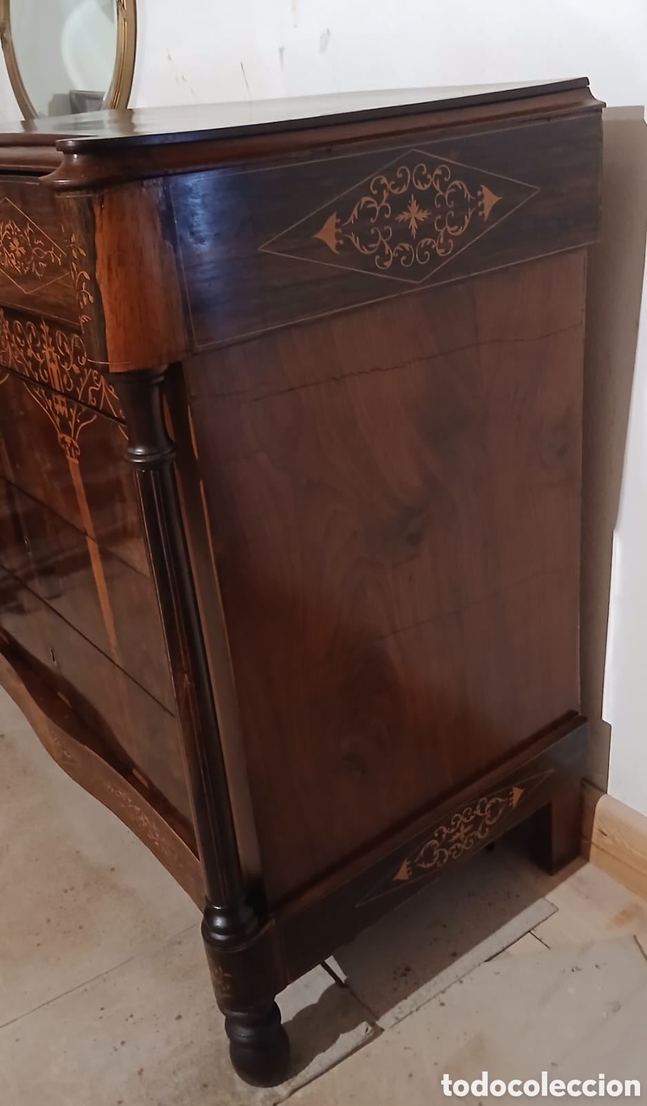 Antig&uuml;edades: Antigua c&oacute;moda escritorio isabelina - Foto 4