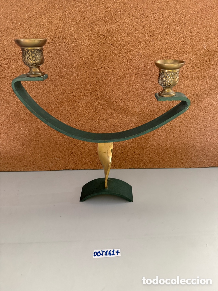 Antig&uuml;edades: candelabro de bronce de estilo Mid-Century Moderno - Foto 1