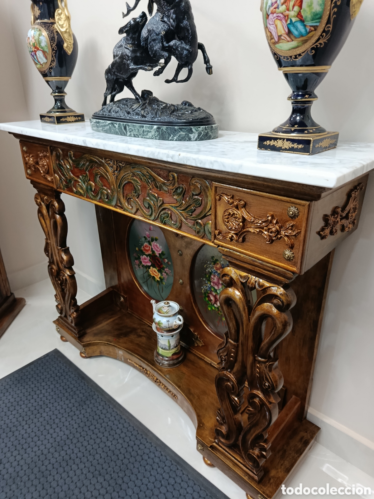 Antig&uuml;edades: Consola de madera tallada - Foto 5