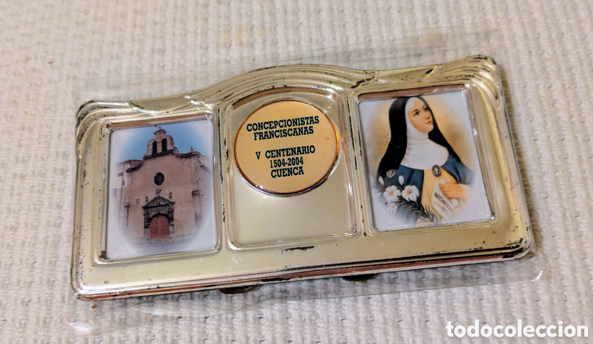 Antig&uuml;edades: Peque&ntilde;a placa centenario Concepcionistas Franciscanas. - Foto 1