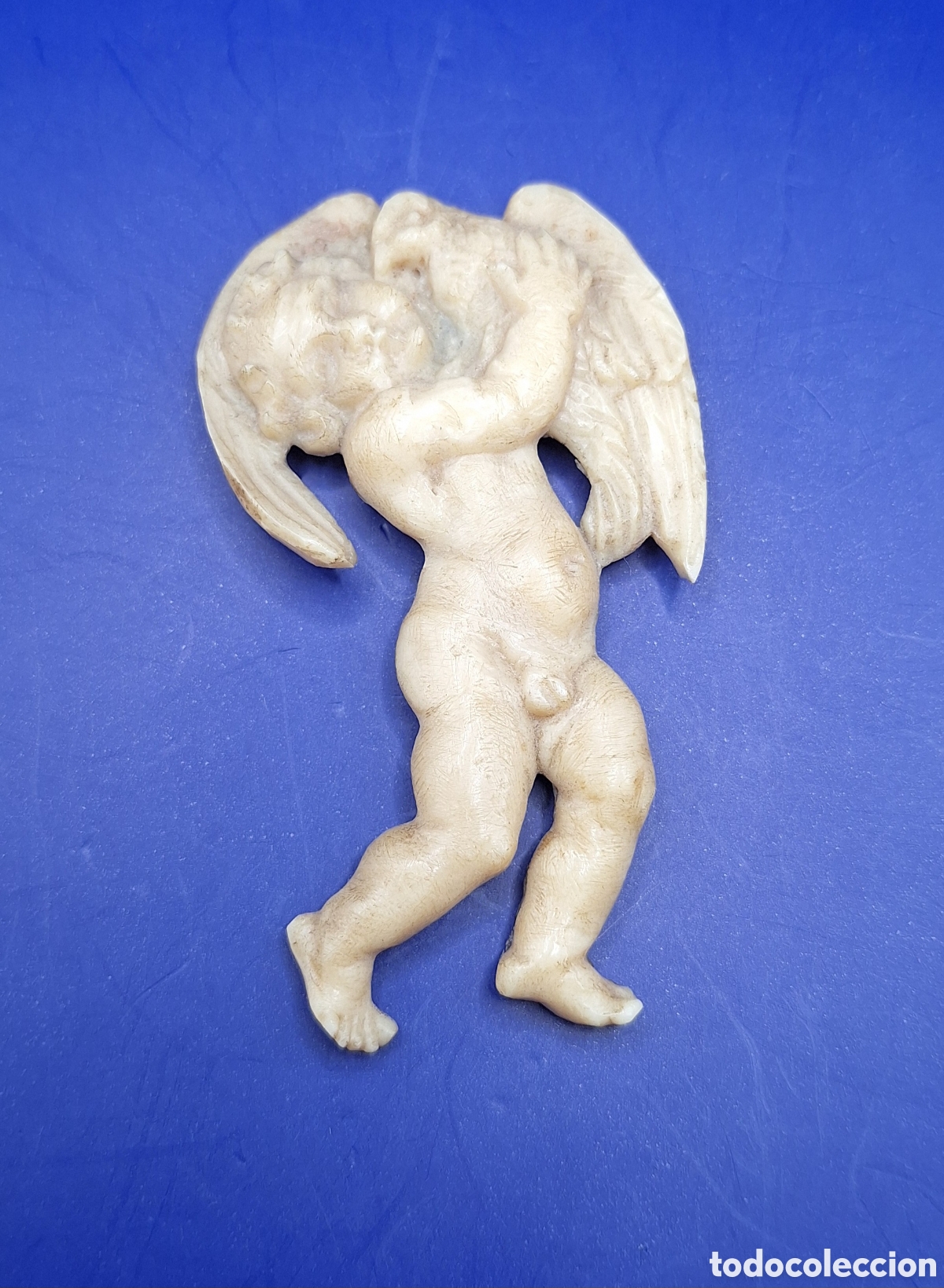 Antig&uuml;edades: Placa Religiosa Ni&ntilde;o - &Aacute;ngel - Querub&iacute;n - - Foto 2
