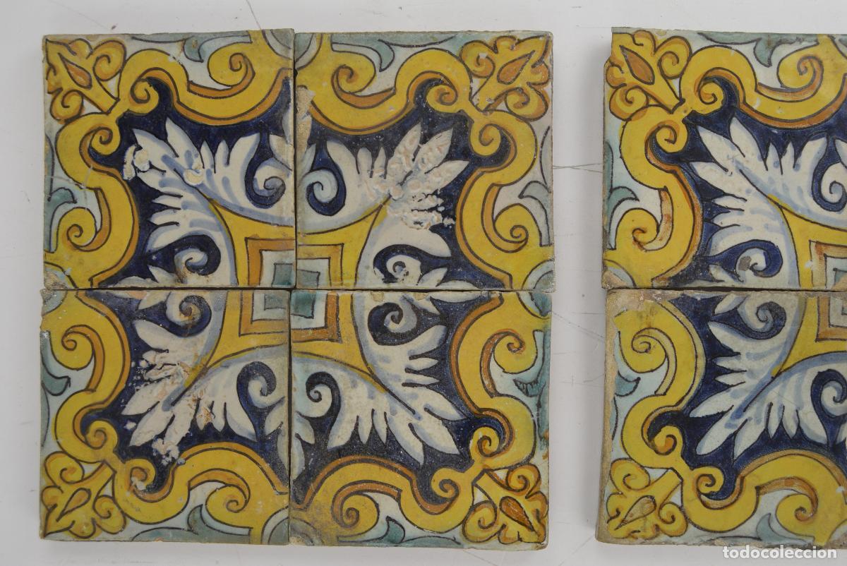 Antig&uuml;edades: Conjunto de 8 azulejos del siglo XVII. - Foto 5