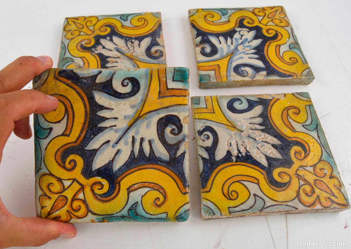 Antig&uuml;edades: Conjunto de 8 azulejos del siglo XVII. - Foto 6
