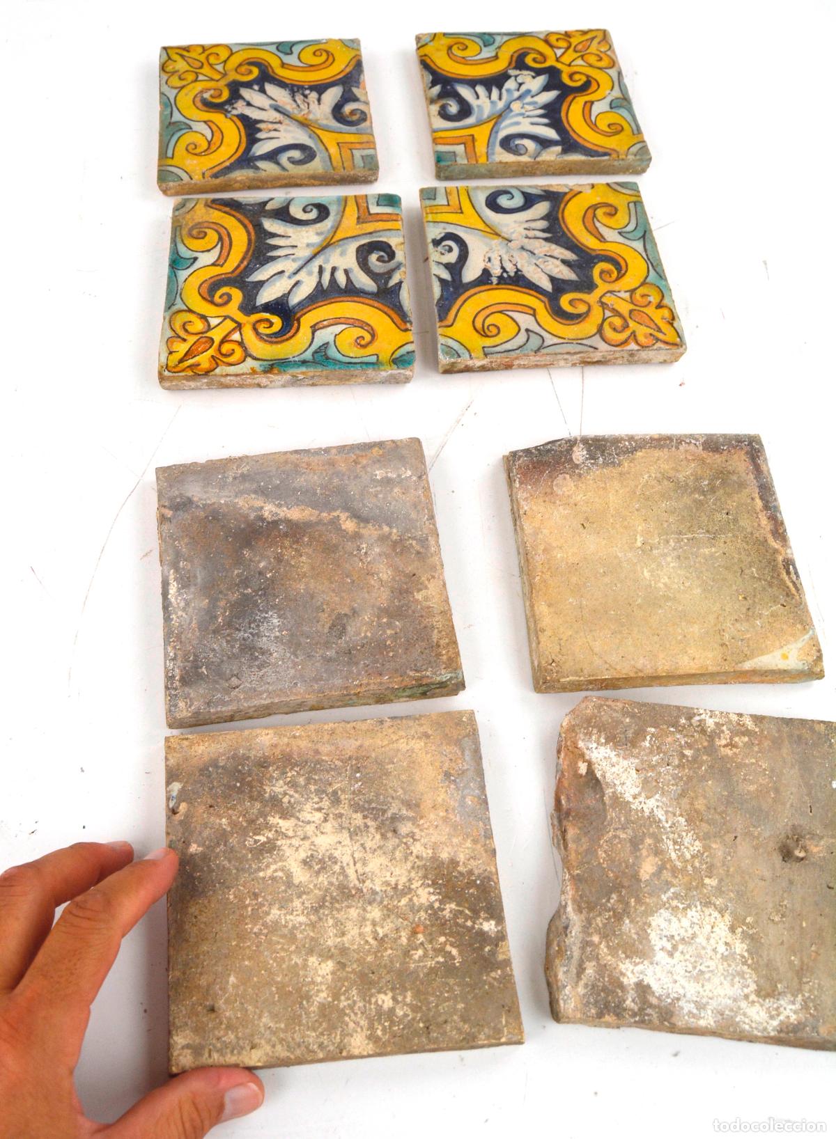 Antig&uuml;edades: Conjunto de 8 azulejos del siglo XVII. - Foto 7