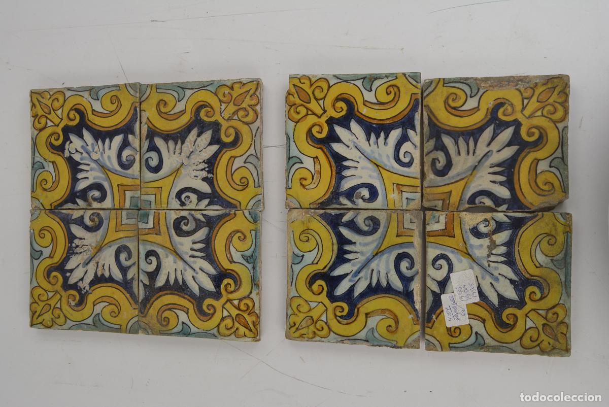 Antig&uuml;edades: Conjunto de 8 azulejos del siglo XVII. - Foto 8