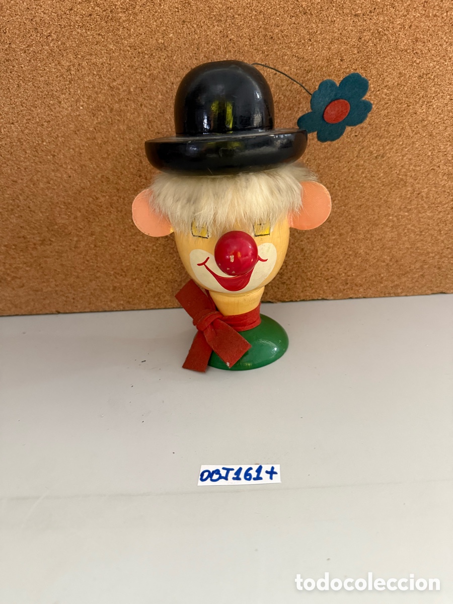 Antig&uuml;edades: Antiguo payaso hucha de madera - Foto 1