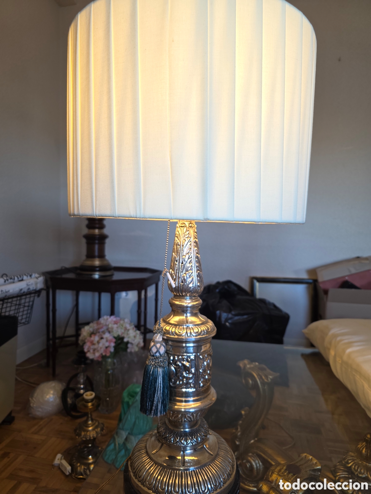 Antig&uuml;edades: Antigua l&aacute;mpara de mesa - Foto 3