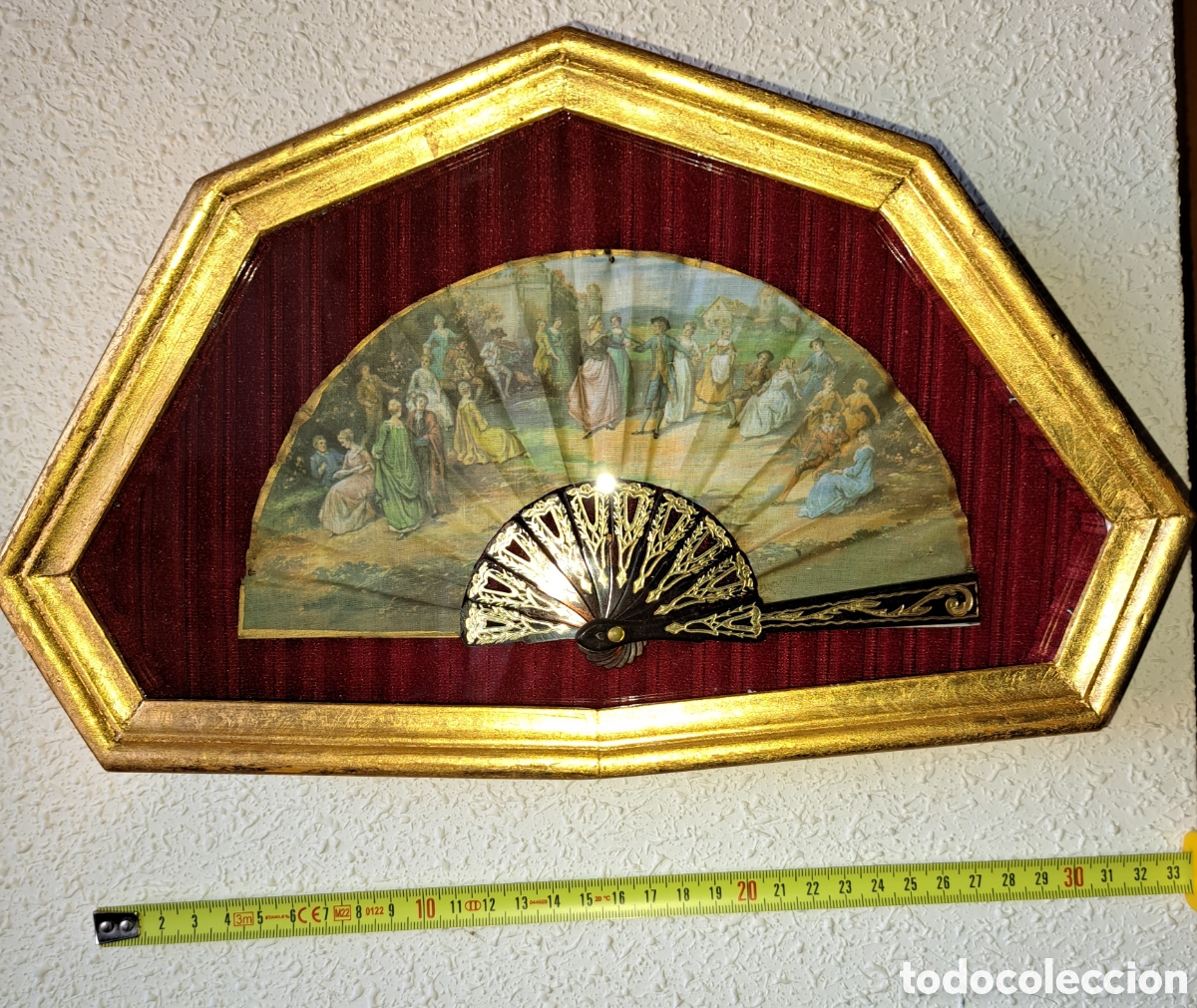 Antig&uuml;edades: peque&ntilde;o abaniquero de madera - Foto 1