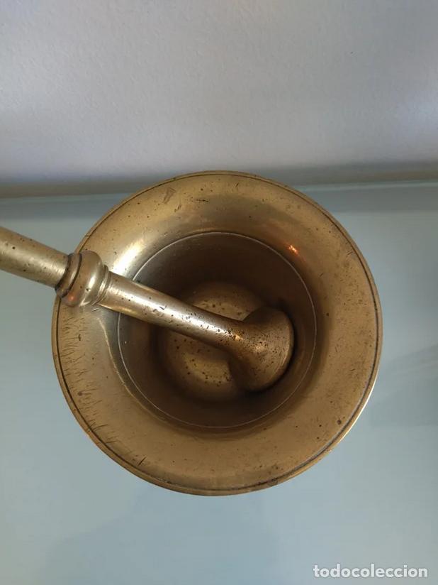 Antig&uuml;edades: Almirez de Bronce con Mortero - Foto 2