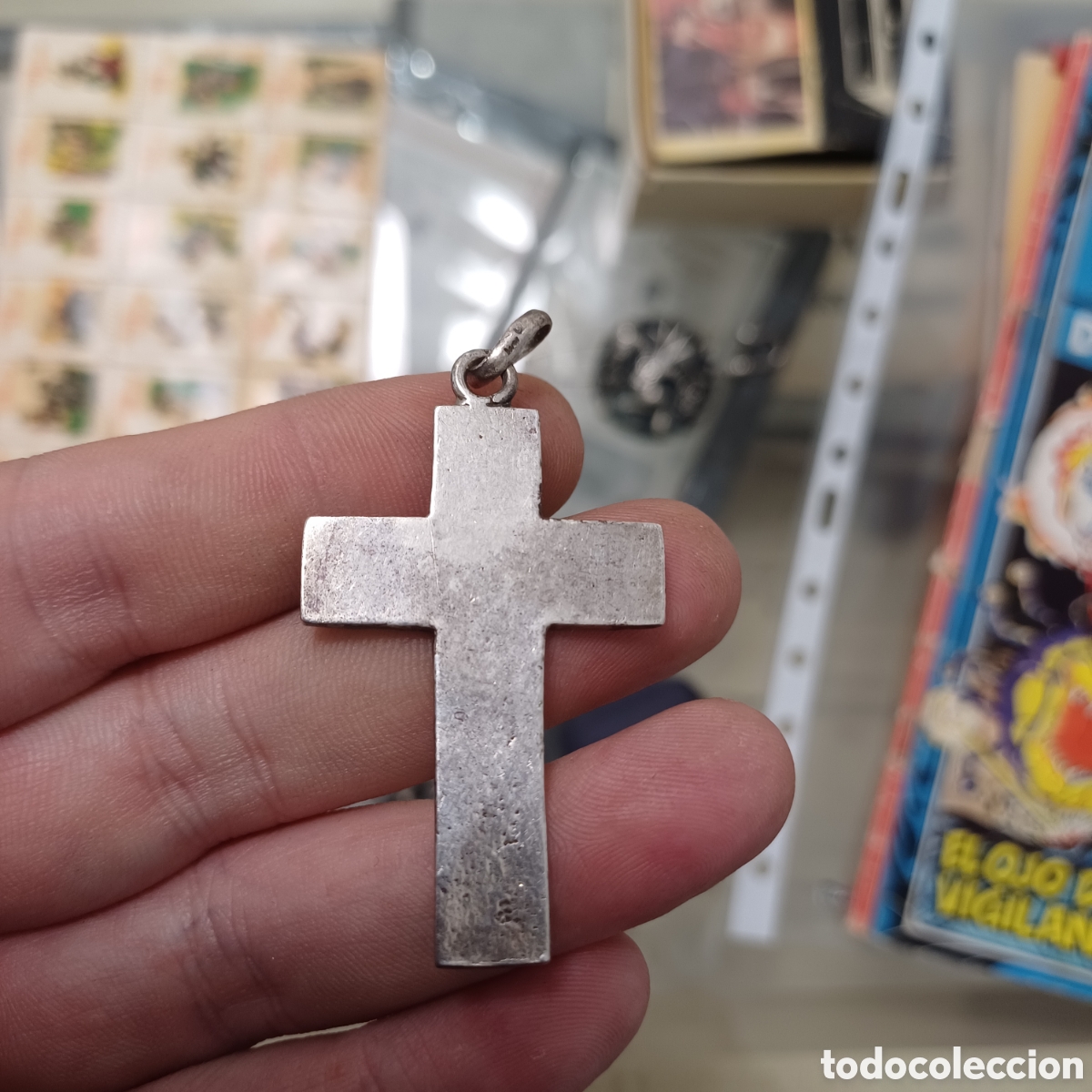 Antig&uuml;edades: Magn&iacute;fica cruz de plata del xix. - Foto 2