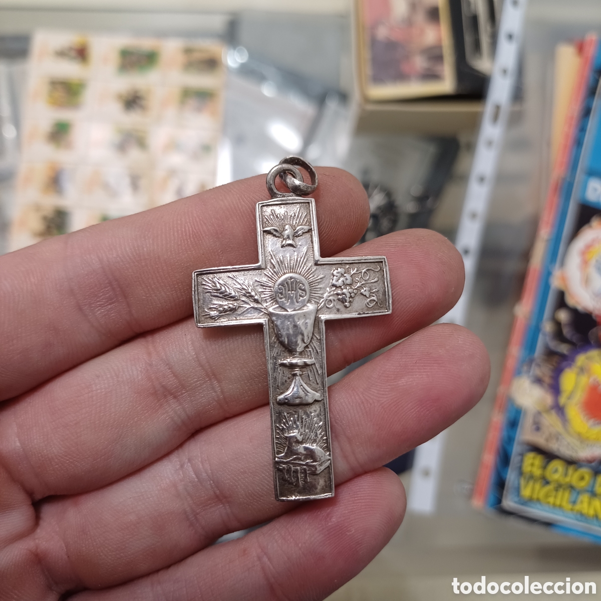 Antig&uuml;edades: Magn&iacute;fica cruz de plata del xix. - Foto 1