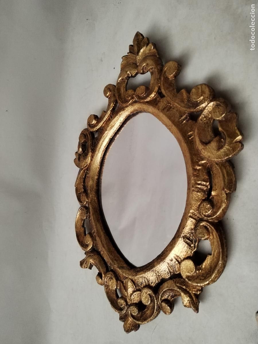 Antig&uuml;edades: espejo antiguo de madera dorada - Foto 4
