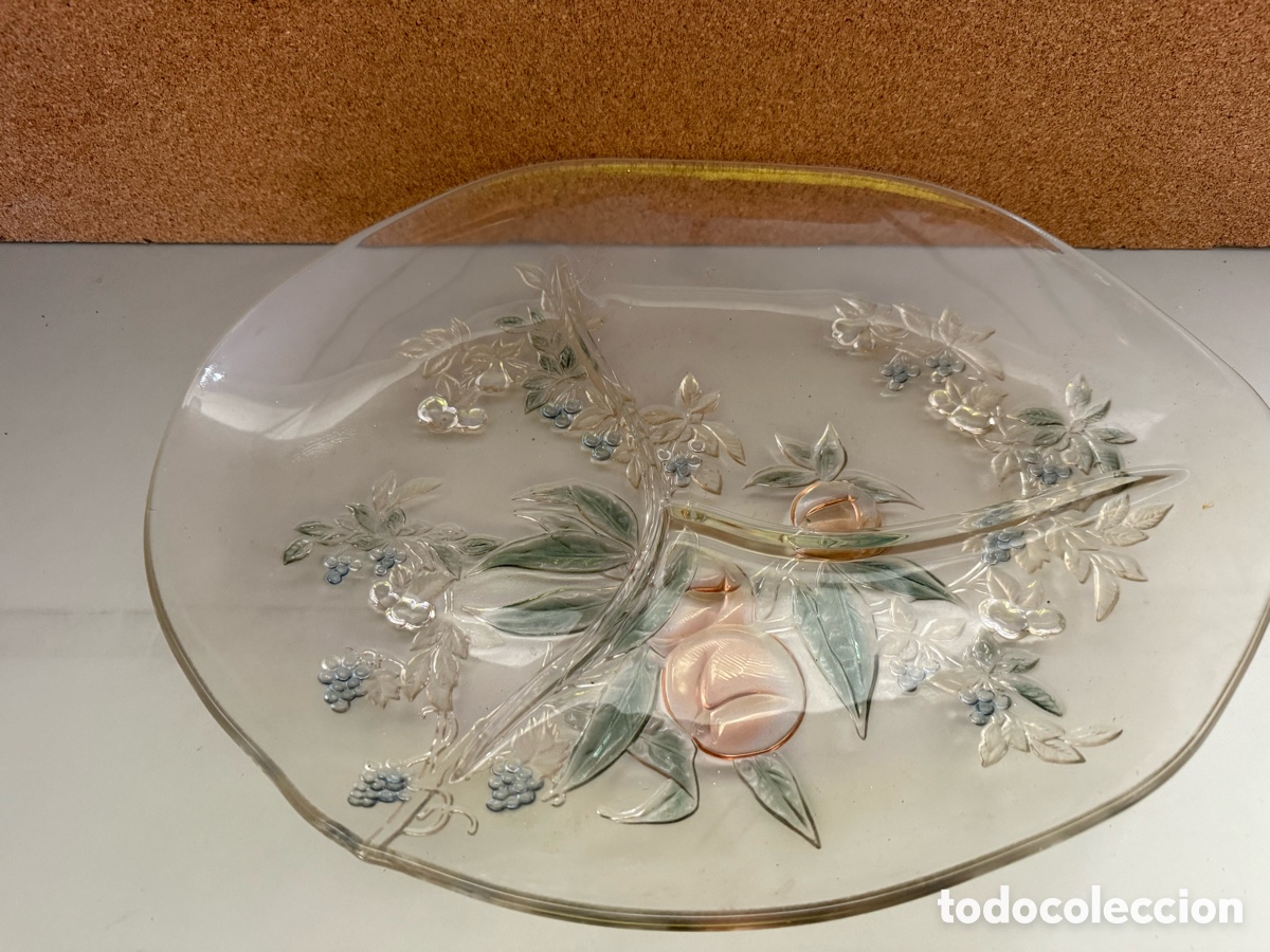 Antig&uuml;edades: Bandeja de cristal tres compartimentos - Foto 2