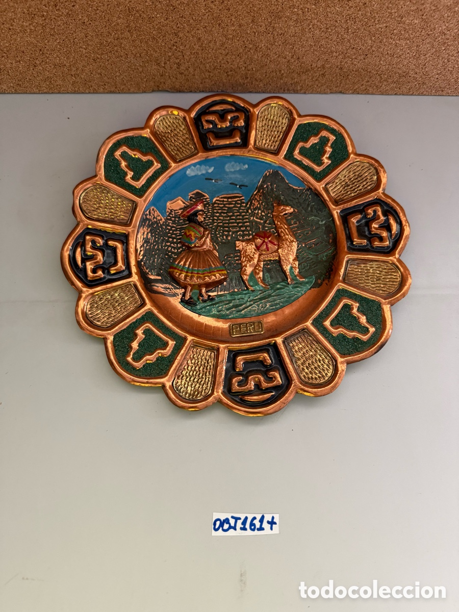 Antig&uuml;edades: Antiguo plato de cobre de Per&uacute; - Foto 1