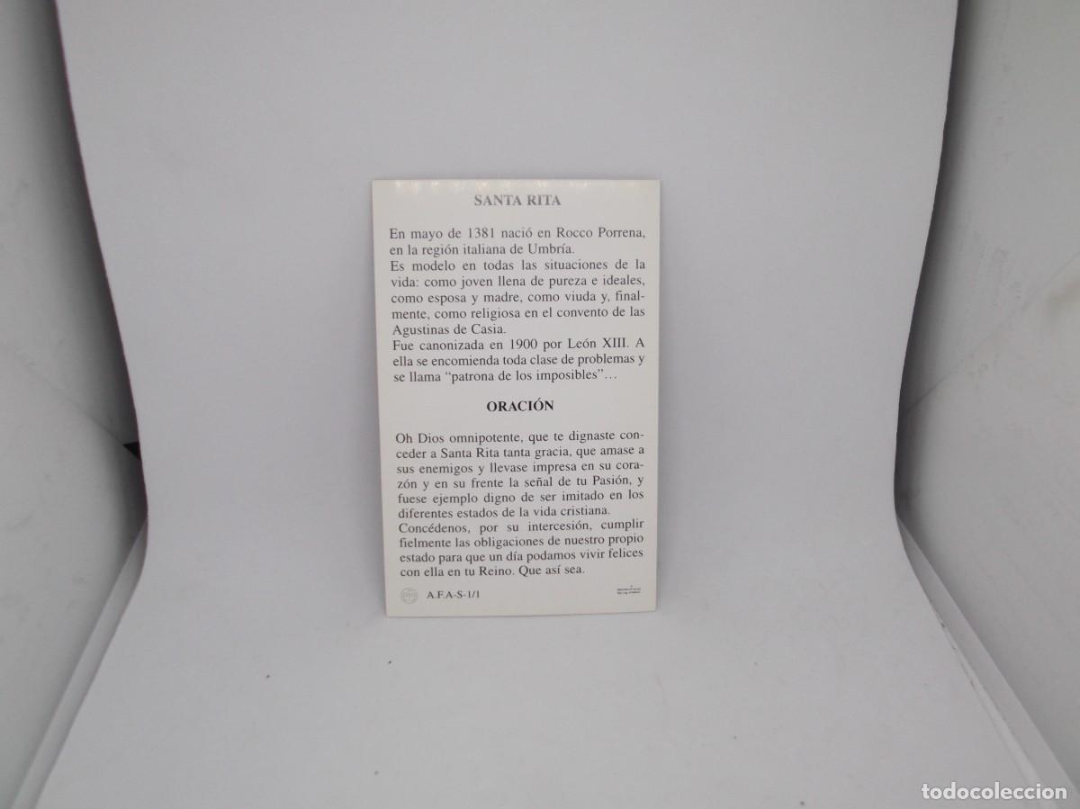 Antig&uuml;edades: Estampa religiosa de Santa Rita - Foto 2