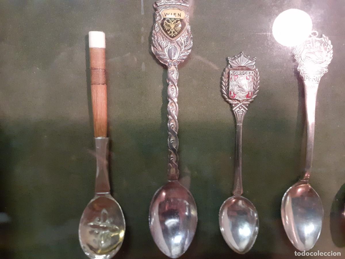 Antig&uuml;edades: Cucharas de plata coleccion enmarcadas - Foto 2