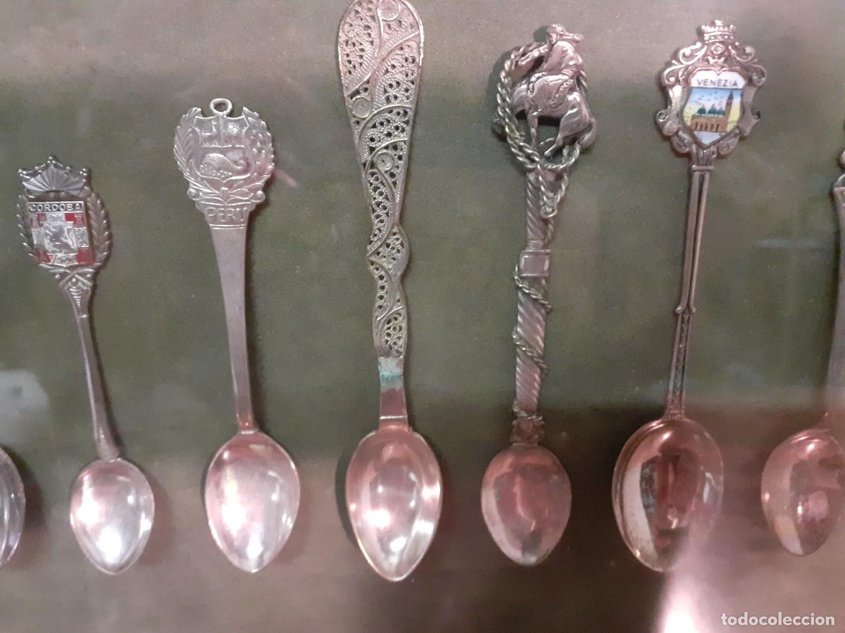 Antig&uuml;edades: Cucharas de plata coleccion enmarcadas - Foto 4